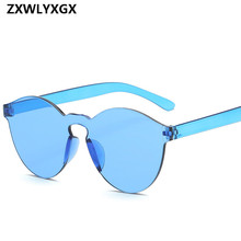 New Fashion Women Flat Sunglasses Luxury Brand Designer Sun glasses  Eyewear Candy Color Mirror UV400 oculos de sol 2024 - buy cheap