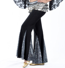 Женский костюм для танца живота, длинные брюки-годе с блестками, 10 цветов 2024 - купить недорого