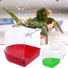 Parrot Bird Bath Bathtub Bath Box Bird Cleaning Tool Cage Accessories Parrot Bath Plastic Hanging Tub Shower Random Color 2024 - buy cheap