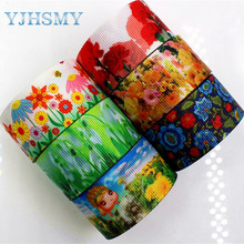 YJHSMY H-17523-958,10 yards,25 mm Cartoon flower Thermal transfer Printed grosgrain Wedding Accessories wedding gift wrap DIY 2024 - buy cheap