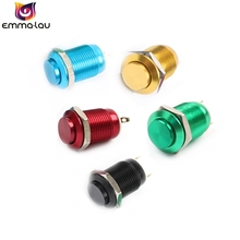 10Pcs/lot 12mm Metal Oxidized Push Button Switch Flat Round Waterproof Momentary Reset DIY Pin Terminal Red Black Blue Gold 2024 - buy cheap