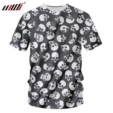 UJWI-Camiseta holgada de cuello redondo para hombre, camisa con estampado 3D de Mini calaveras Punk Rock, divertida camiseta informal de gran tamaño 6XL 2024 - compra barato
