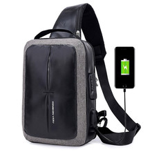 2020 New Arrival Multifunction Bags Male USB Charging Chest Pack Short Messengers Chest Bag Water Repellent Shoulder Male Bag 2024 - buy cheap