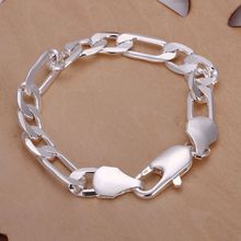 прекрасный летний стиль 925 серебряный позолоченный браслет-стерлингового-серебра ювелирные изделия бижутерия 10мм цепи браслеты для женщин мужчин скольжен 2024 - купить недорого