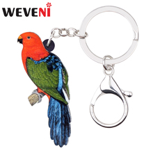 WEVENI Statement Acrylic Parrot Bird Key Chains Keychains Holder Tropic Animal Jewelry For Women Girls Bag Car Wallet Charms New 2024 - buy cheap