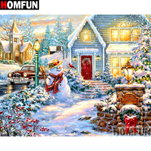 HOMFUN Full Square/Round Drill 5D DIY Diamond Painting "House snowman" Embroidery Cross Stitch 5D Home Decor Gift A11708 2024 - buy cheap