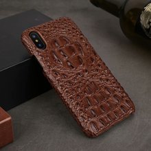 Пояса из натуральной кожи чехол для iPhone X XR XS Max чехол для iPhone 10 6 7 8 плюс Роскошные 3D Крокодил глава шаблон чехол для телефона 2024 - купить недорого