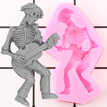 Skeleton Silicone Molds Skull Halloween Fondant Cake Decorating Tools Polymer Clay Candle Mold Candy Chocolate Gumpaste Moulds 2024 - buy cheap