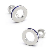 Men's Double Loop Cuff Links Copper Material Blue Color 2024 - buy cheap