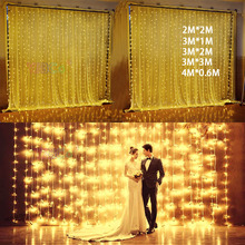 4*0.6/3*1/3*2/3*3m led icicle cortina de fadas luz da corda luz de natal de fadas para o casamento casa decoração festa 220v plugue da ue 2024 - compre barato