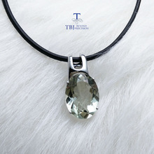 TBJ,simple and elegant pendant with natural green amethyst gemstone in 925 sterling silver fine jewelry for women & lady as gift 2024 - buy cheap