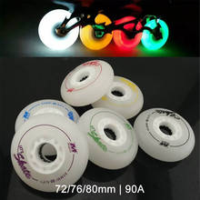 80mm 76mm 72mm 90A LED Flashing  Inline Roller Skates Wheels for Kids Adult Men Skating for Slalom Slide Patine for SEBA LZ67 2024 - buy cheap