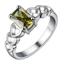 dark green zircon love heart shiny Silver plated Ring Fashion Jewerly Ring Women&Men , /PTLVRNUP ZTNDFFDV 2024 - buy cheap
