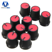 10pcs 6mm Knob Blue Face Plastic For Rotary Taper Potentiometer Hole Volume Control Controller Black CAPS For WH148 RK097G 2024 - buy cheap