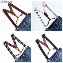 Men Clip Suspenders Unisex Elastic Wedding Braces Striped & Plaid Belt Strap 3.5cm Width Adjustable Braces For Adult BD627-BD640 2024 - buy cheap