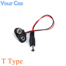 50 pc Experimental 9V DC Battery Power Cable Plug Clip Barrel Jack Connector for Arduino DIY T type 2024 - buy cheap