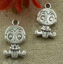 75 piezas encantos tibetanos de plata para niño 24x13mm #2160 2024 - compra barato