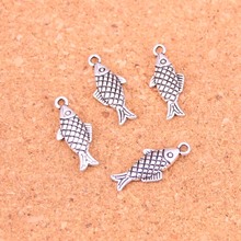 125Pcs Antique Silver Plated double sided fish Charms Diy Handmade Jewelry Findings Accessories 20*8mm 2024 - buy cheap