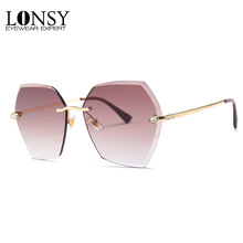 LONSY-gafas de sol con diseño de ojo de gato para mujer, anteojos de sol femeninos con diseño de marca de lujo, estilo Retro, de Metal, DF25084 UV400, 2019 2024 - compra barato