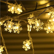 New 5M 28 LED Snowflake Tree String Fairy Light Christmas Xmas Party Wedding room indoor Decoration Luci Natale EU Plug 220V 2024 - buy cheap