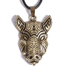 Colgante Vintage de jabalí salvaje, collar Retro nórdico, Animal Vikingo, amuleto de runas 2024 - compra barato