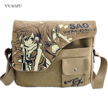 Сумка через плечо SAO Kirigaya Kazuto из парусины с изображением меча, сумка через плечо для студентов, школьная сумка 2024 - купить недорого