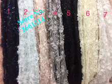 newest style 3d flower African French net Lace Fabric with beads Free Shipping African wedding Tulle Lace Fabric 2024 - buy cheap