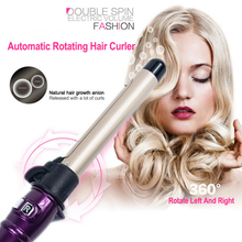 Rolos modelador de cabelo automático titânio ferro ondulação profissional ondulação varinha onda ferramentas estilo do cabelo com cliper longo 25 mm 2024 - compre barato