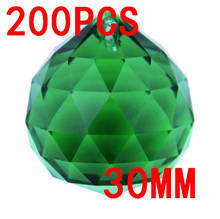 Hot 200pc 30mm Dk Green Crystal Prisms Ball Pendant Crystal Chandelier Ball Crystal Drops For Chandelier Glass Drop For Lighting 2024 - buy cheap