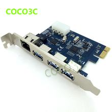 PCI-e to External 3 ports USB 3.0+ RJ-45 Gigabit Ethernet Network card USB3.0 + 1000M LAN Combo PCI express card 2024 - buy cheap