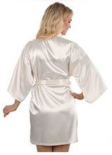 Roupão de noite yukata, traje curto de cetim com strass transparente, para casamento, damas de honra, edição de vestiário 2024 - compre barato