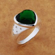 AR575 Fashion Jewelry Silver Color Gifts Popular Rings For Women Heart Inlaid Big Jadeite Stone /axeajola Bnwakfda 2024 - buy cheap