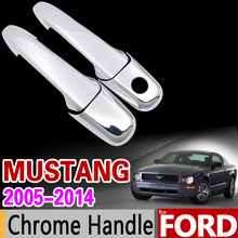 Cubierta de manija cromada para Ford Mustang 2005-2014, conjunto de molduras Shelby GT GT500 2006 2008 2010 2012, accesorios para coche, pegatina de estilismo 2024 - compra barato