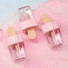 Sweet Ice Cream Shape Mini Lip Gloss Tube Empty Lip Balm Container With Pink Lid Rubber Inserts Lipstick Refillable Bottles 2024 - купить недорого