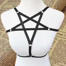 Exotic Apparel black women pentagram Harness cage bra Gothic Harajuku sexy lingerie Handmade body harness cage bra Free shipping 2024 - buy cheap