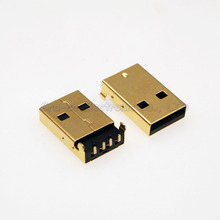 10pcs 3U gold plated Terminal USB-A male plug 2.0 A male Welded 90 degree 2024 - buy cheap