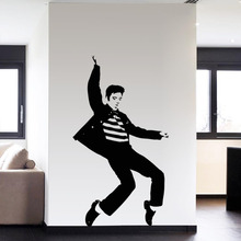 Модная настенная наклейка из ПВХ с рисунком Elvis Presley для спальни, настенные художественные наклейки, домашний декор, музыкальные постеры в стиле рок-н-ролл VAElvis13N 2024 - купить недорого