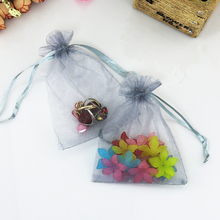 Маленькие серебристые и серые сумки из органзы 9x12 см, тянущиеся подарочные пакеты из органзы для свадебных конфет, популярные подарочные пакеты для ювелирных изделий 1000 шт. 2024 - купить недорого