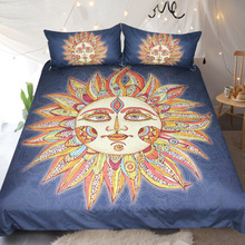 Golden sun god conjunto de roupa de cama impresso, edredom, tamanho king/queen, tecido, boêmio, roupas de cama de casa 2024 - compre barato