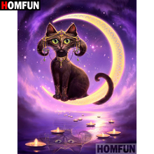 Homfun pintura completa de diamante quadrado/redondo, "homfun 5d diy pintura de diamante" gato desenho animado "bordado ponto cruz presente decoração de casa presente a08362 2024 - compre barato