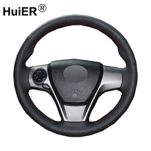 HuiER Hand Sewing Car Steering Wheel Cover Black Breathable Car Styling Leather For Toyota Camry 2012 Automobile Steering Wheel 2024 - buy cheap