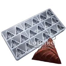 18 cavities trigon roll-up pie shape polycarbonate chocolate mold ice cube mould chocolat chips molds for DIY cake decoration 2024 - buy cheap