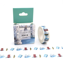 15mm * 10m pacote de caixa criatividade estilo britânico washi fita excelente qualidade colorido papel fita adesiva diy fitas decorativas 2024 - compre barato