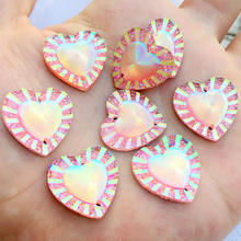 80PCS 20mm Heart FlatBack stones and crystal Resin rhinestone applique Gems For DIY Costume Button Crafts -E984*4 2024 - buy cheap