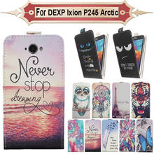 Top Selling 11 Colors Cartoon Pattern Up and Down Flip PU Leather Case For DEXP Ixion P245 Arctic 2024 - buy cheap