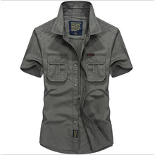 Men's Shirts Military Style Short Sleeve 100% Cotton Shirt,Chest Double Pocket,Loose Workers working Shirt 2024 - buy cheap