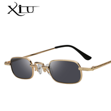 XIU-gafas de sol clásicas rectangulares para hombre y mujer, anteojos de sol pequeños de diseñador de marca, retro, color amarillo y rosa 2024 - compra barato