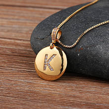 Top Quality Women Girls Initial Letter Necklace Gold 26 Letters Charm Necklaces Pendants Copper CZ Jewelry Personal Necklace 2024 - купить недорого