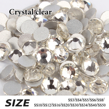 New Ss3-ss50 (1.5-10mm) Non Hotfix Rhinestone Clear Flatback Glass Bags Shoes Promotion Nail Art Rhinestones Free Shipping 2024 - buy cheap