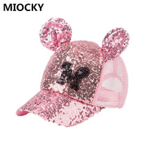 Baby Summer Hat Sequin Children Baseball Cap Mouse Ear Gillter Kids Sun Hats Casual Girls Snapback Hip Hop Caps D0884 2024 - buy cheap